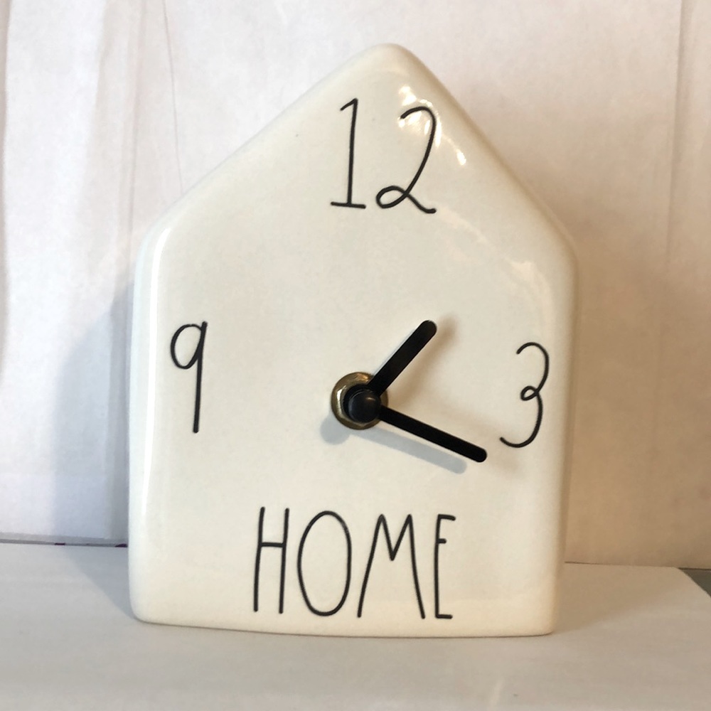 Rae Dunn White Home Clock